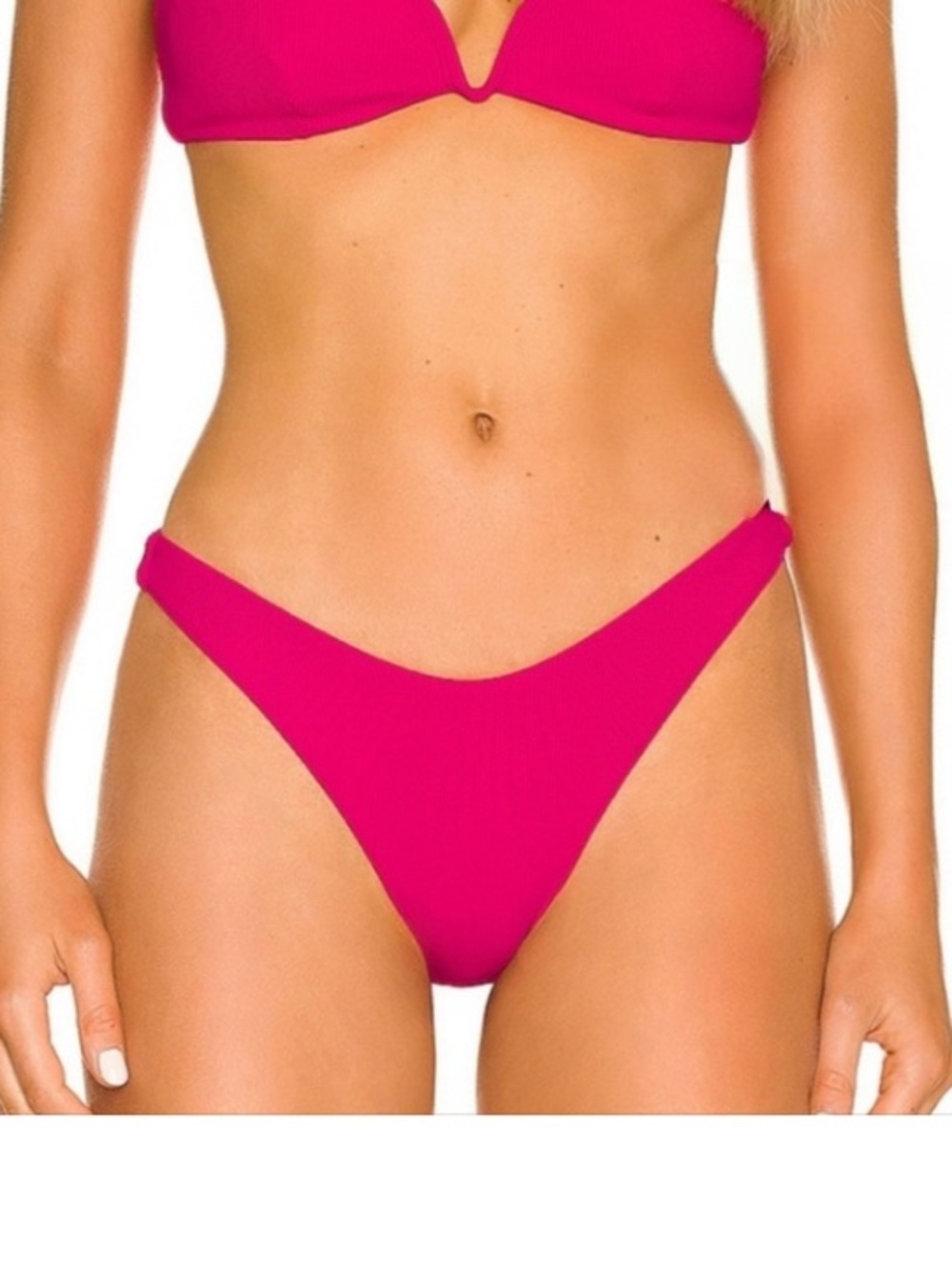 L*Space Cabana Bitsy Ribbed Swim Bikini Swim Bottom in Bougainvillea NWT Size S